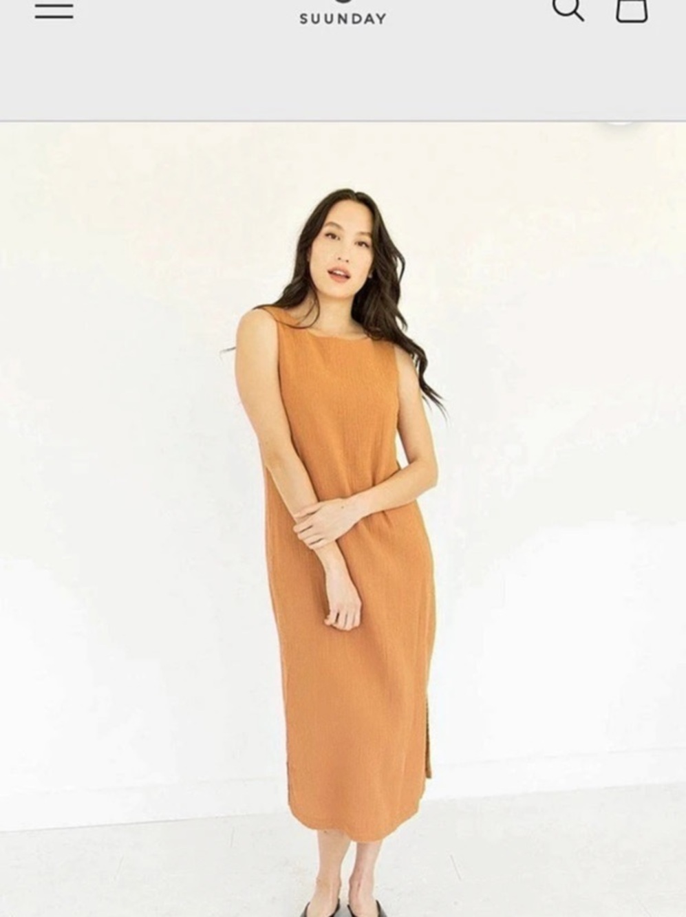 Suunday tank gauze dress in meerkat, small
